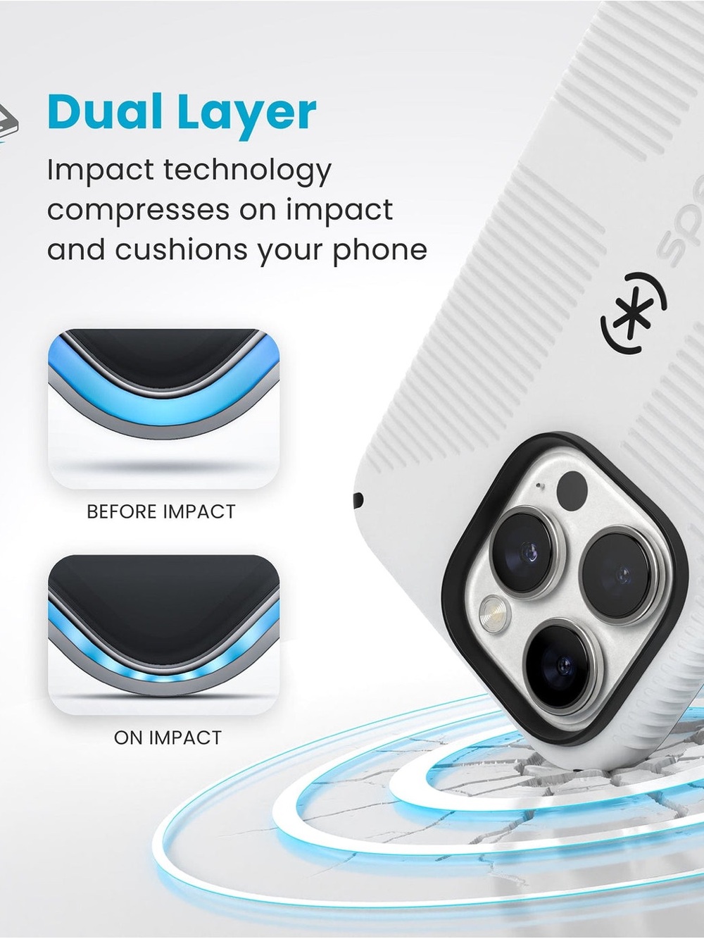 Speck CandyShell Grip iPhone 16 Case MagSafe White Black Protective Cover - Picture 3 of 7